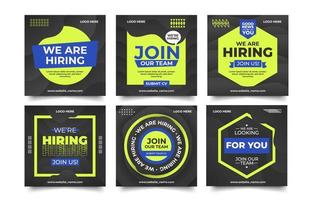 Job Recruitment Social Media Templates vector