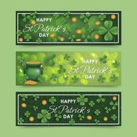 conjunto de banner de trébol de san patricio vector