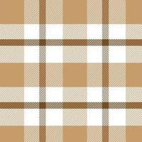 Tartan seamless pattern Plaid vector with pastel brown and white for print, wallpaper, textile, tablecloth, checkered background.