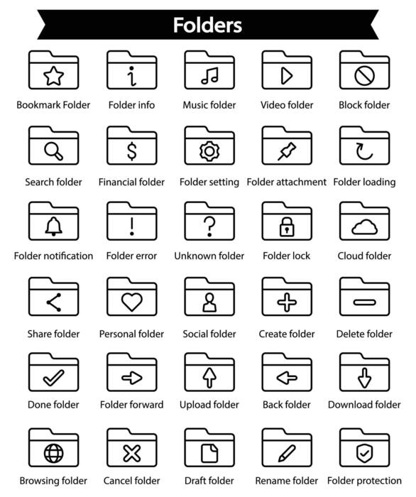 Folder Icon Set Vector Art, Icons, and Graphics for Free Download