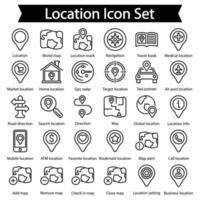 conjunto de iconos de línea de ubicación vector
