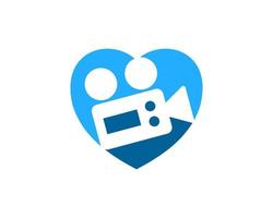 Love shape with video recorder inside vector