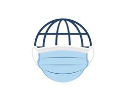 Abstract and simple globe with mask vector