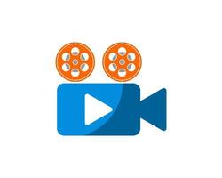 Simple video recorder with film reel vector