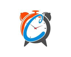 Alarm clock with C letter initial vector