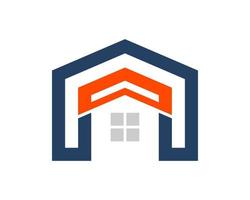 Abstract hexagonal shape with simple house inside vector