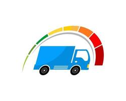 Truck delivery in the speedometer indicator vector