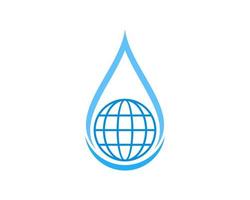 Abstract water drop with globe earth inside vector