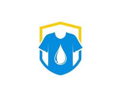 Shield with clothes and water drop inside vector