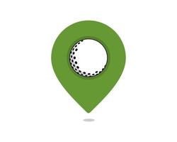 Golf ball location with point shape vector