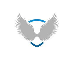 Simple shield with double wings inside vector