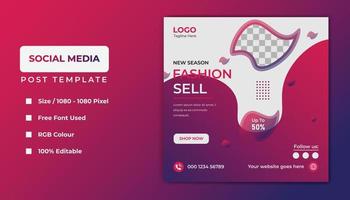 Fashion social media template banner design. vector