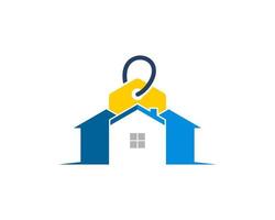 Simple triple house with price tag vector