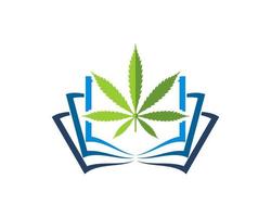 Abstract book with cannabis leaf inside vector