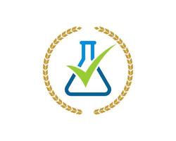 Circular wheat with checked laboratory border vector