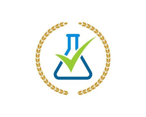 Circular wheat with checked laboratory border