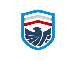 Shield with three stripes and patriotic eagle inside vector