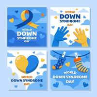 Down Syndrome Awareness Day Social Media Posts vector