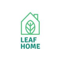 Leaf home logo vector. Ecology symbol. Combination of house shape and leaves vector