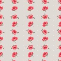 Elegant cute horizontal rose pattern with dots on beige. Vintage repeating seamless pattern. Beautiful feminine texture for wallpaper, textile, print, wrapping paper. vector