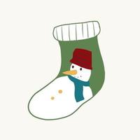 Isolated hand drawn Christmas stocking icon vector