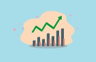 Vector illustration chart chart increase in financial statements, trading plan, company profit report, business icon best for your presentation infographic. 3d arrow, 3d diagram