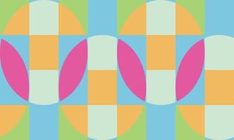 Abstract geometric pattern with lines, solid colour A seamless vector background. Pink-yellow-blue and green texture