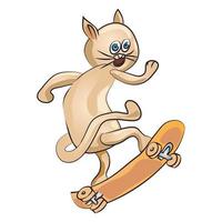 personaje de gato skater vector