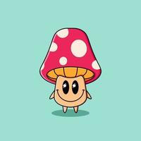 Cute mushroom character illustration design vector