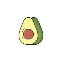 flat illustration of avocado and logo used for print, app, web, advertising, etc vector