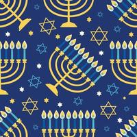 Hanukkah Menorah de patrones sin fisuras. trasfondo religioso para las fiestas judías. ilustración vectorial vector