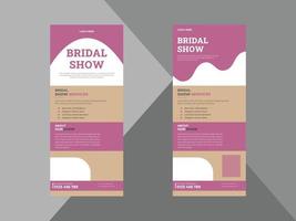 Bridal Show Expo Roll Up Design, Decorative Bridal poster leaflet design DL Flyer, Celebration Party Flyer, Bridal Shower invitation Roll Up Banner Examples, Print-Ready, Vector Eps