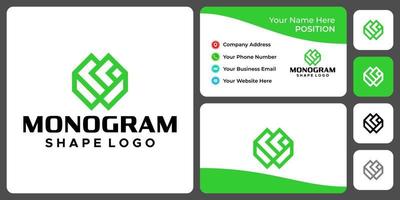 Letter W monogram business industry logo design with business card template. vector