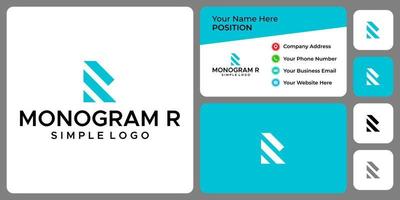 Letra r monograma diseño de logotipo de la industria empresarial con plantilla de tarjeta de visita. vector