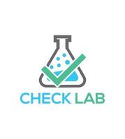 comprobar el diseño del logotipo de laboratorio vector