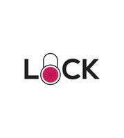 Modern minimalist lock logo design vector