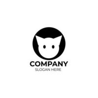 logotipo de gato, logotipo de gato negro bueno para tienda de mascotas vector