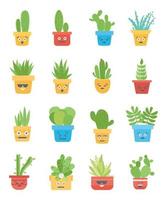 Cacti Emoticon Concepts vector