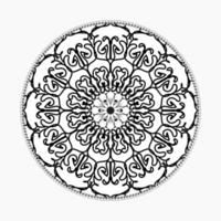 patrón circular en forma de mandala con flor para decoración de tatuaje de mandala de henna vector