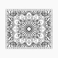 Hand drawn frame with mandala. decoration in ethnic oriental doodle or vector