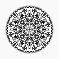 patrón circular en forma de mandala con flor para decoración de tatuaje de mandala de henna vector