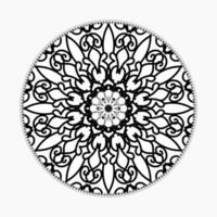 patrón circular en forma de mandala con flor para decoración de tatuaje de mandala de henna vector