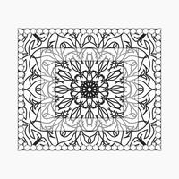 Hand drawn frame with mandala. decoration in ethnic oriental doodle or vector