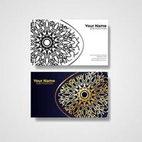 Business Card. Vintage decorative elements. Ornamental floral business cards or invitation with mandala. vector