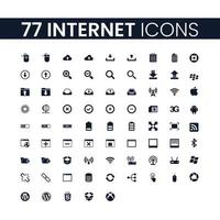 77 Internet Icons Set. Internet Icons Pack. Collection of Icons. Editable vector stroke