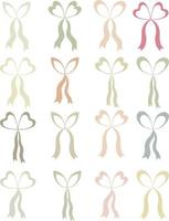 16 bows different elements for decoration vector