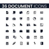 36 Document Icons Set. Document Icons Pack. Collection of Icons. Editable vector stroke.