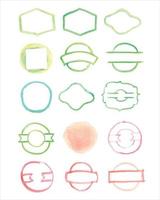 colorful different watercolor elements 01. signs and symbols of watercolor. vector