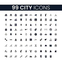 99 City Icons Set. City Icons Pack. Collection of Icons. Editable vector stroke.