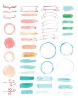 colorful different watercolor elements 02. signs and symbols of watercolor. vector